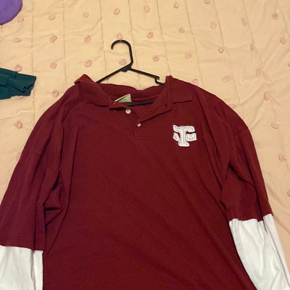 A&M Russell athletic four XL red polo shirt